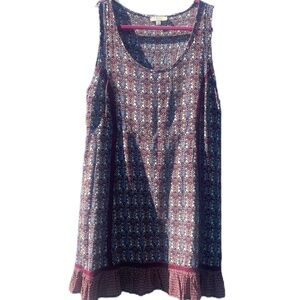 Kori America mini tank dress burgundy blue Small